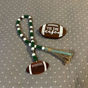 Football Wooden Home Decor (Set of 2)